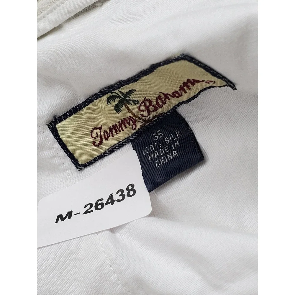 Tommy Bahama Men Pants 35 Cream Silk Spandex Dress Pants Twill Relax READ